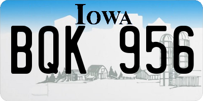IA license plate BQK956