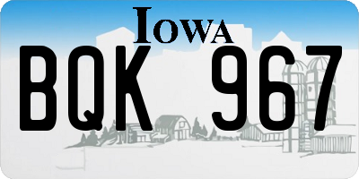 IA license plate BQK967