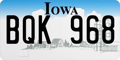 IA license plate BQK968