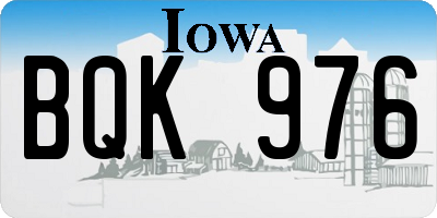 IA license plate BQK976