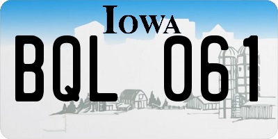 IA license plate BQL061