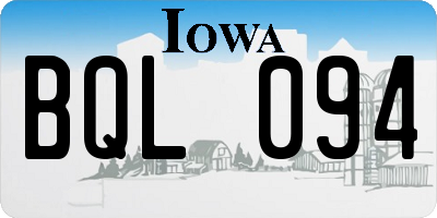IA license plate BQL094