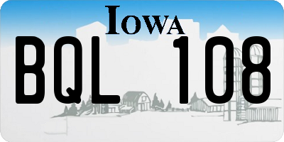 IA license plate BQL108
