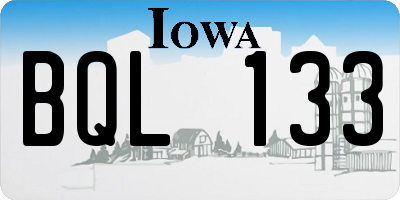 IA license plate BQL133