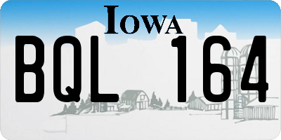 IA license plate BQL164