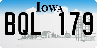 IA license plate BQL179