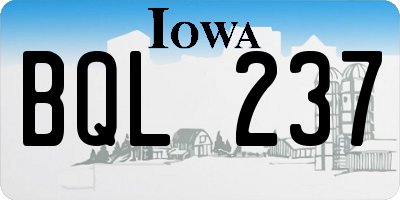 IA license plate BQL237