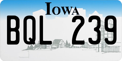 IA license plate BQL239