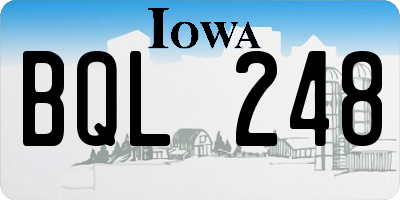 IA license plate BQL248