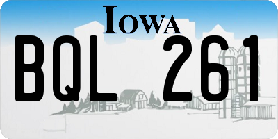 IA license plate BQL261