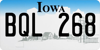 IA license plate BQL268