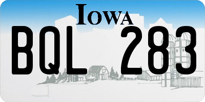 IA license plate BQL283