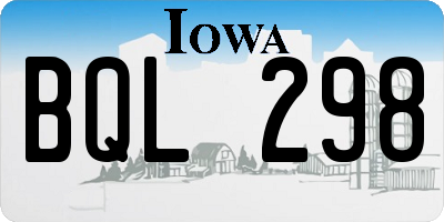 IA license plate BQL298