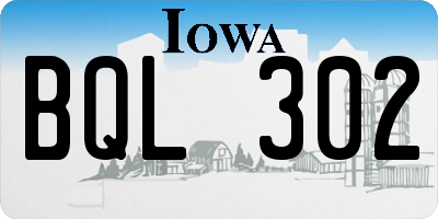 IA license plate BQL302