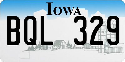 IA license plate BQL329