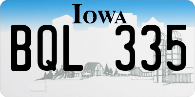 IA license plate BQL335