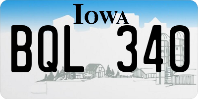 IA license plate BQL340