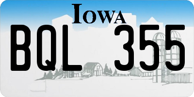 IA license plate BQL355