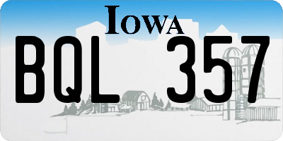 IA license plate BQL357