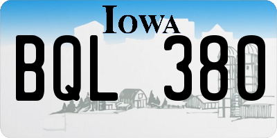 IA license plate BQL380