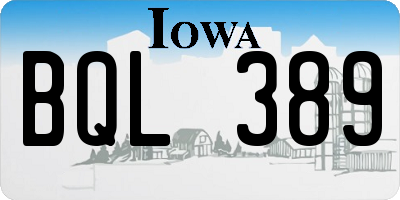 IA license plate BQL389