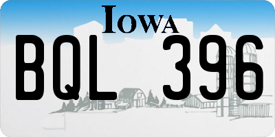 IA license plate BQL396