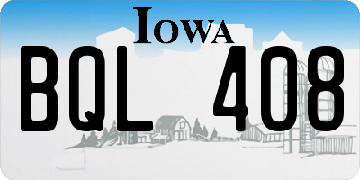 IA license plate BQL408