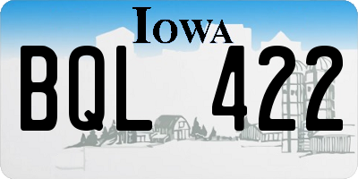 IA license plate BQL422