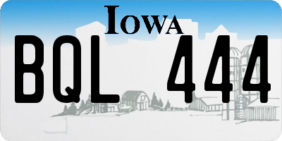 IA license plate BQL444