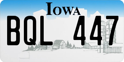 IA license plate BQL447