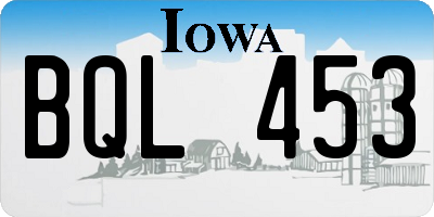 IA license plate BQL453