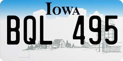 IA license plate BQL495