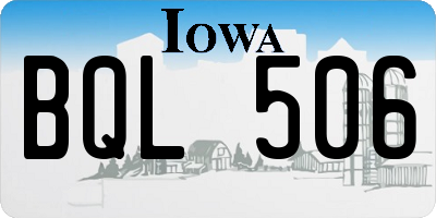 IA license plate BQL506