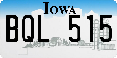 IA license plate BQL515