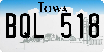 IA license plate BQL518
