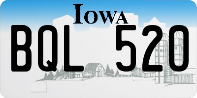 IA license plate BQL520