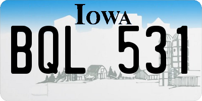 IA license plate BQL531