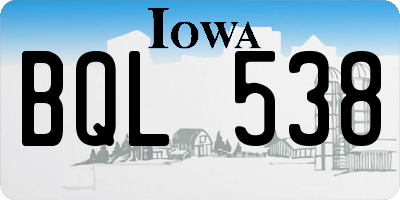 IA license plate BQL538