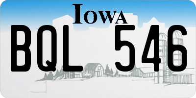 IA license plate BQL546