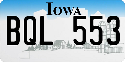 IA license plate BQL553