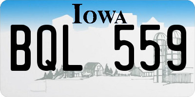 IA license plate BQL559