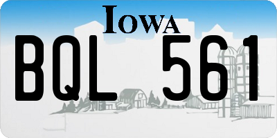 IA license plate BQL561