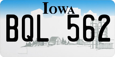 IA license plate BQL562