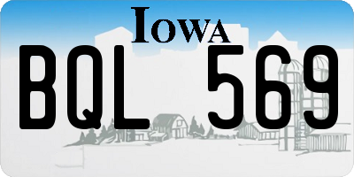 IA license plate BQL569