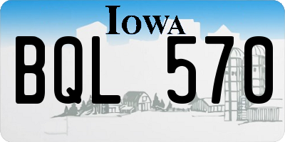 IA license plate BQL570