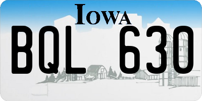 IA license plate BQL630