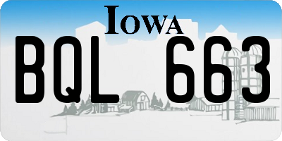IA license plate BQL663