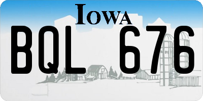 IA license plate BQL676