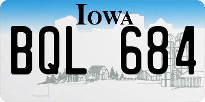 IA license plate BQL684