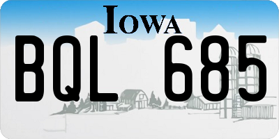 IA license plate BQL685